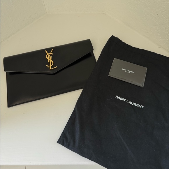 SAINT LAURENT 
Grain De Poudre Uptown Pouch Black - Picture 6 of 9